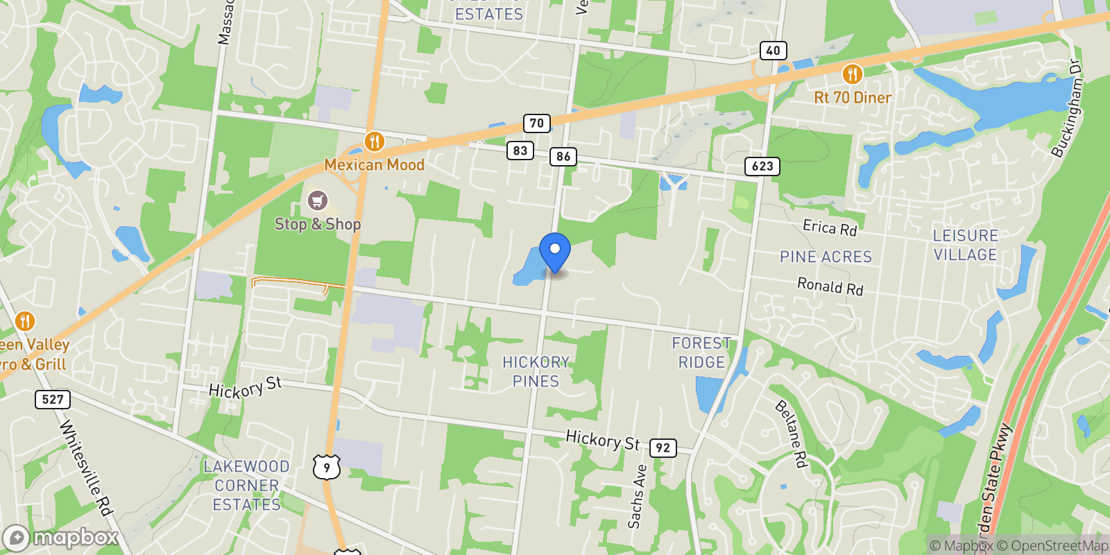 Map showing 2323 Vermont Avenue, Toms River, New Jersey, United States.