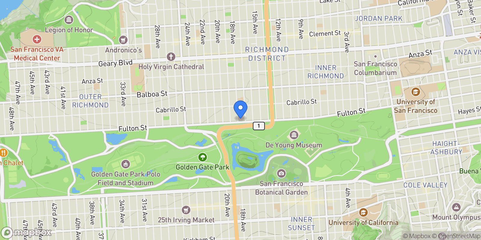Map showing 4138-4140 Fulton Street, San Francisco, California, United States.