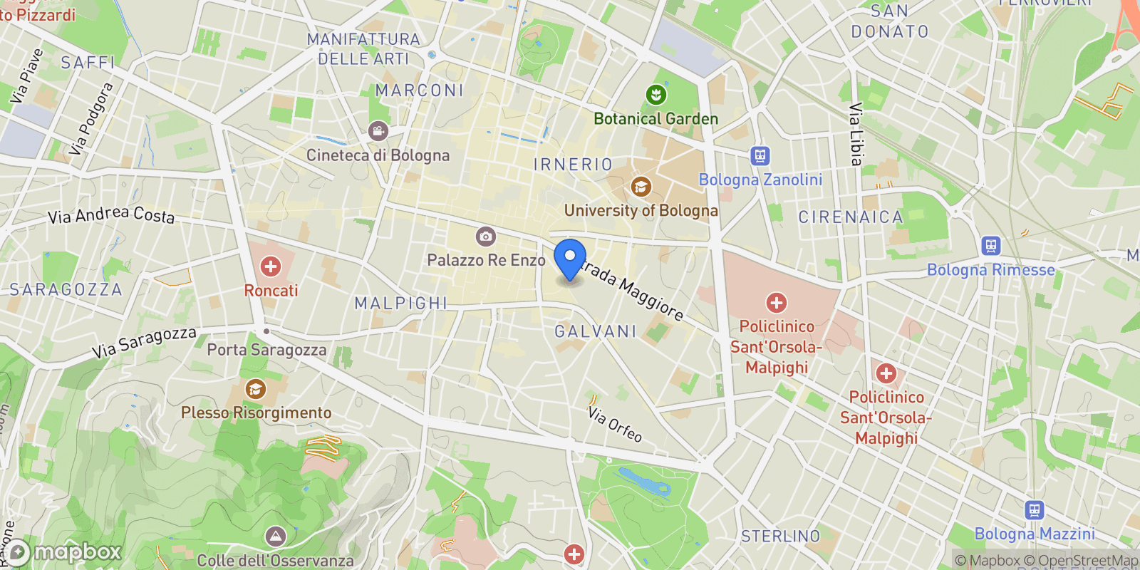 Map showing Piazza S. Stefano, Bologna, Emilia-Romagna, Italy.