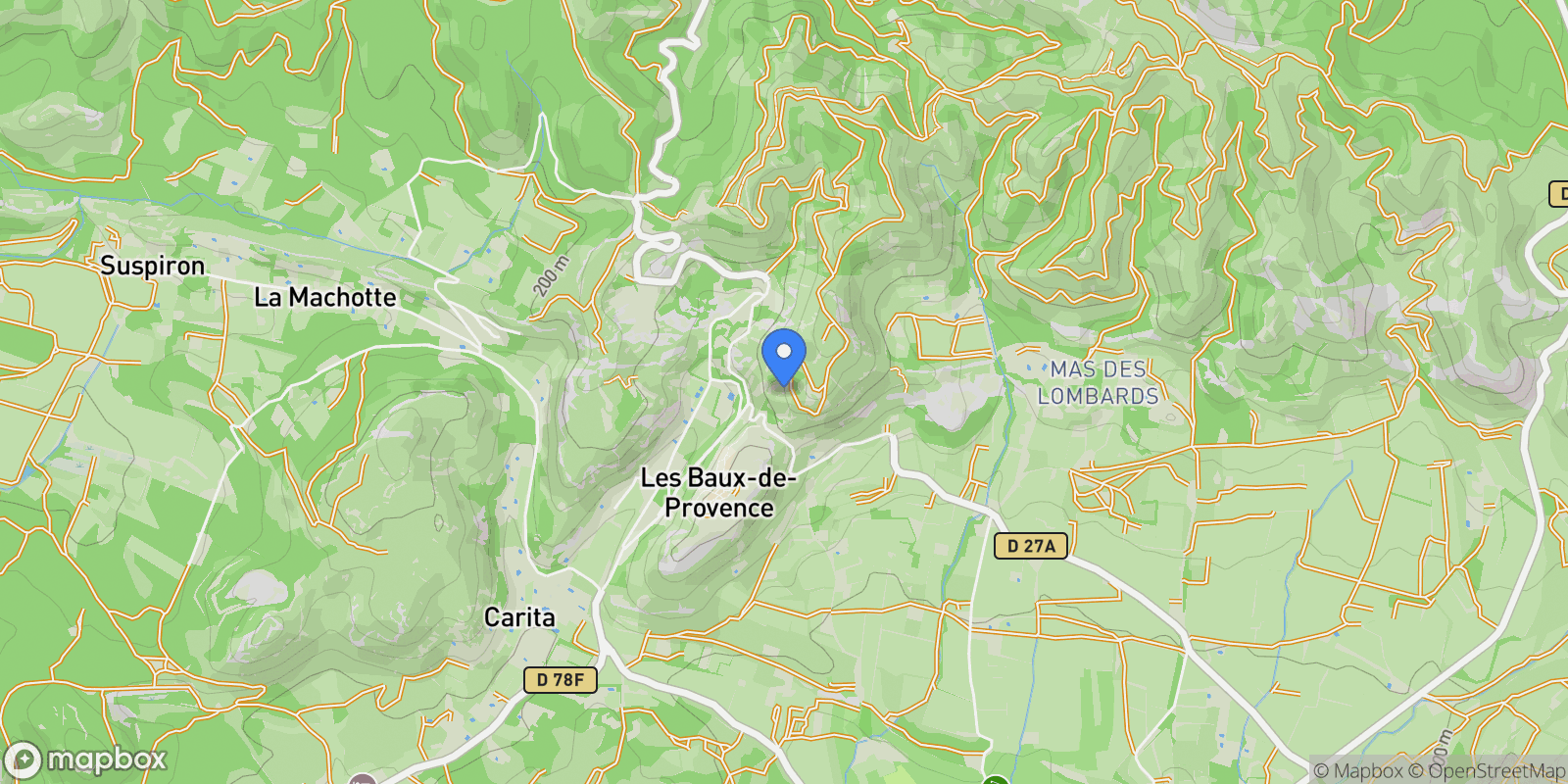 Map showing Les Baux-de-Provence, Provence-Alpes-Côte d'Azur, France.
