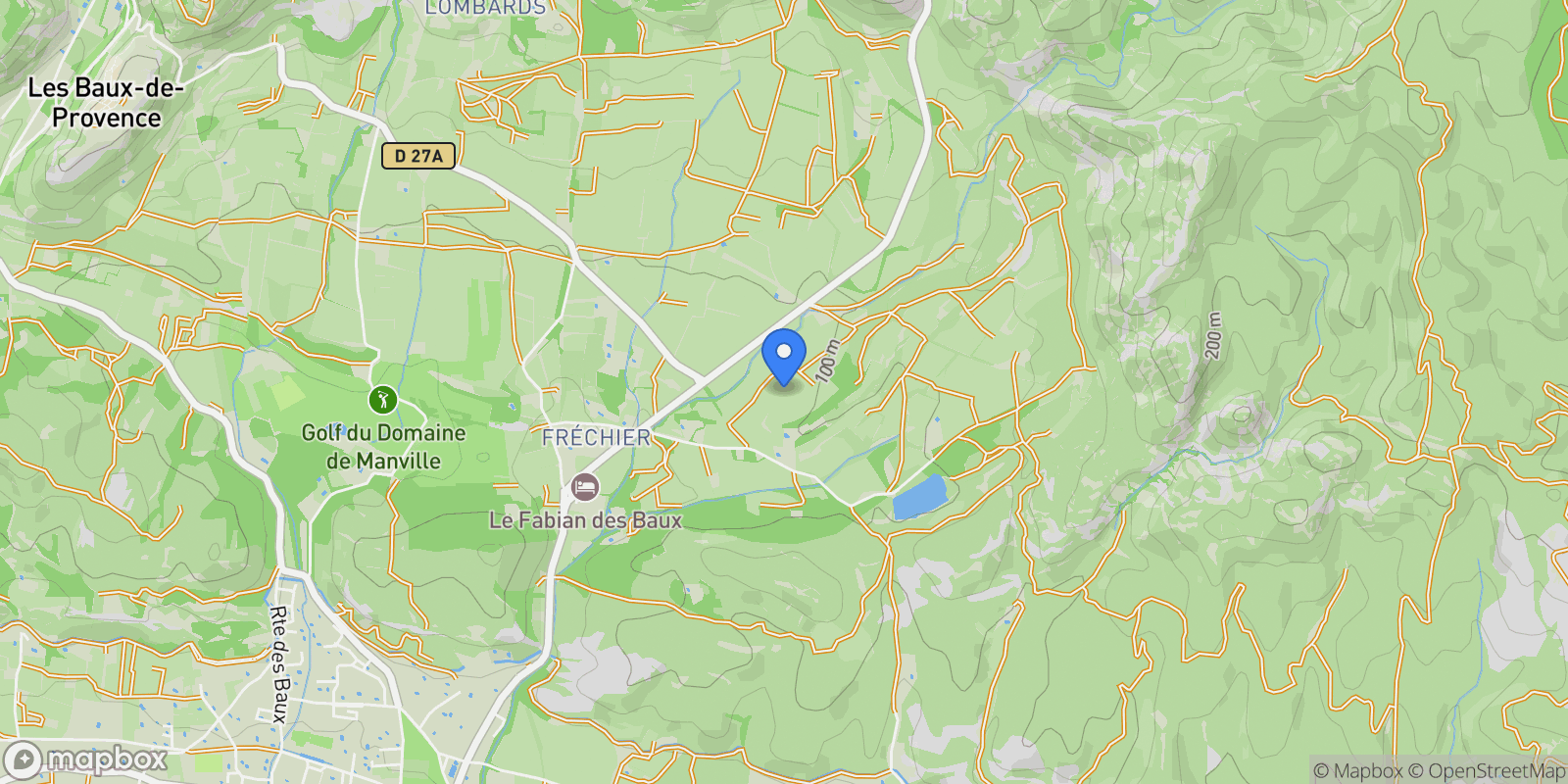 Map showing Les Baux-de-Provence, Provence-Alpes-Côte d'Azur, France.