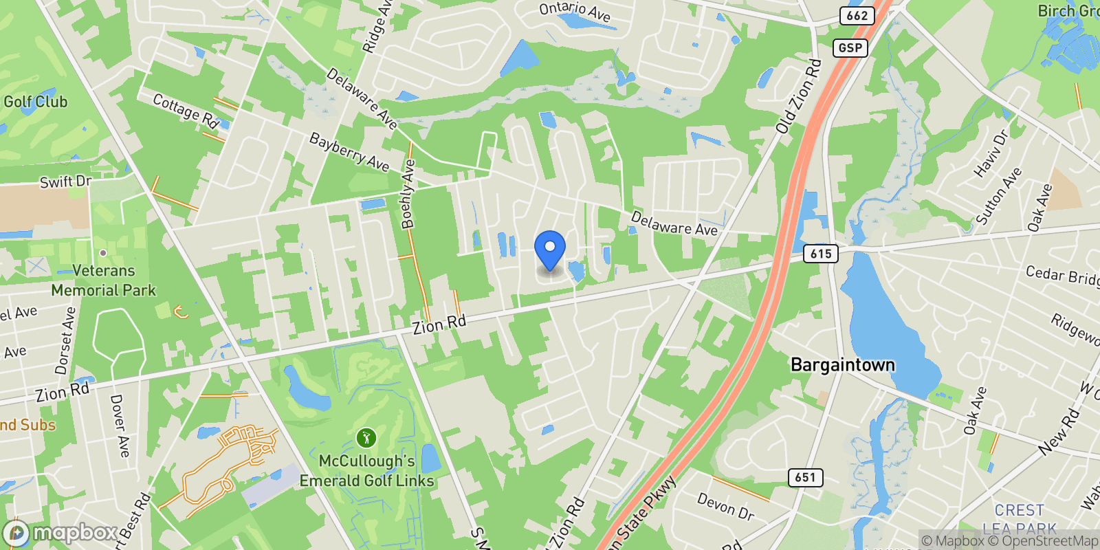 Map showing 203 Tallowwood, Egg Harbor Township, NJ 08234, Egg Harbor Township, New Jersey, United States.
