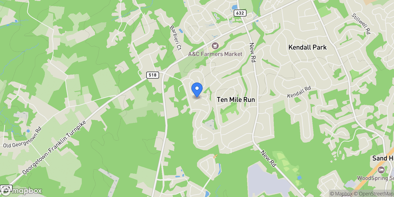 Map showing 6 Oxford Court, South Brunswick, NJ 08824, South Brunswick Township, New Jersey, United States.