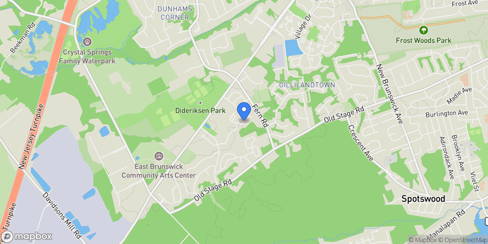 Map showing 3106 Commons At Kingswood Drive, East Brunswick, NJ 08816, East Brunswick, New Jersey, United States.
