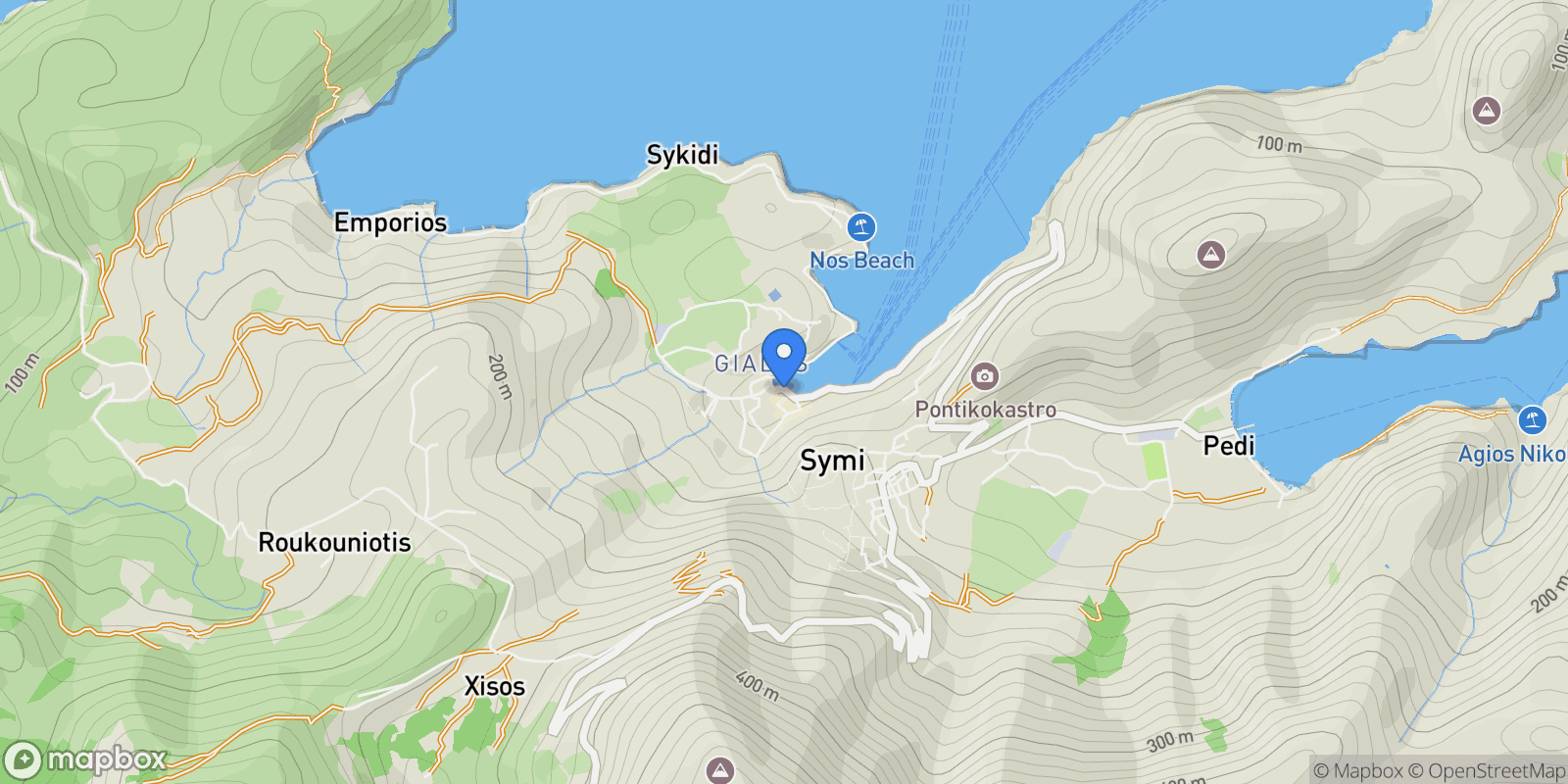 Map showing Symi, Aegean, Greece.