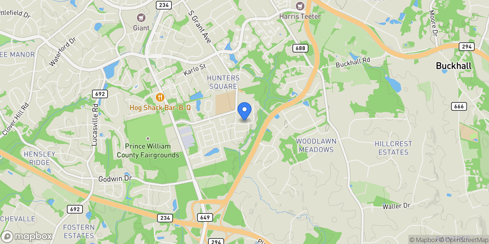 Map showing 8682 BELLE GROVE WAY WAY, MANASSAS, VA 20110, Manassas, Virginia, United States.