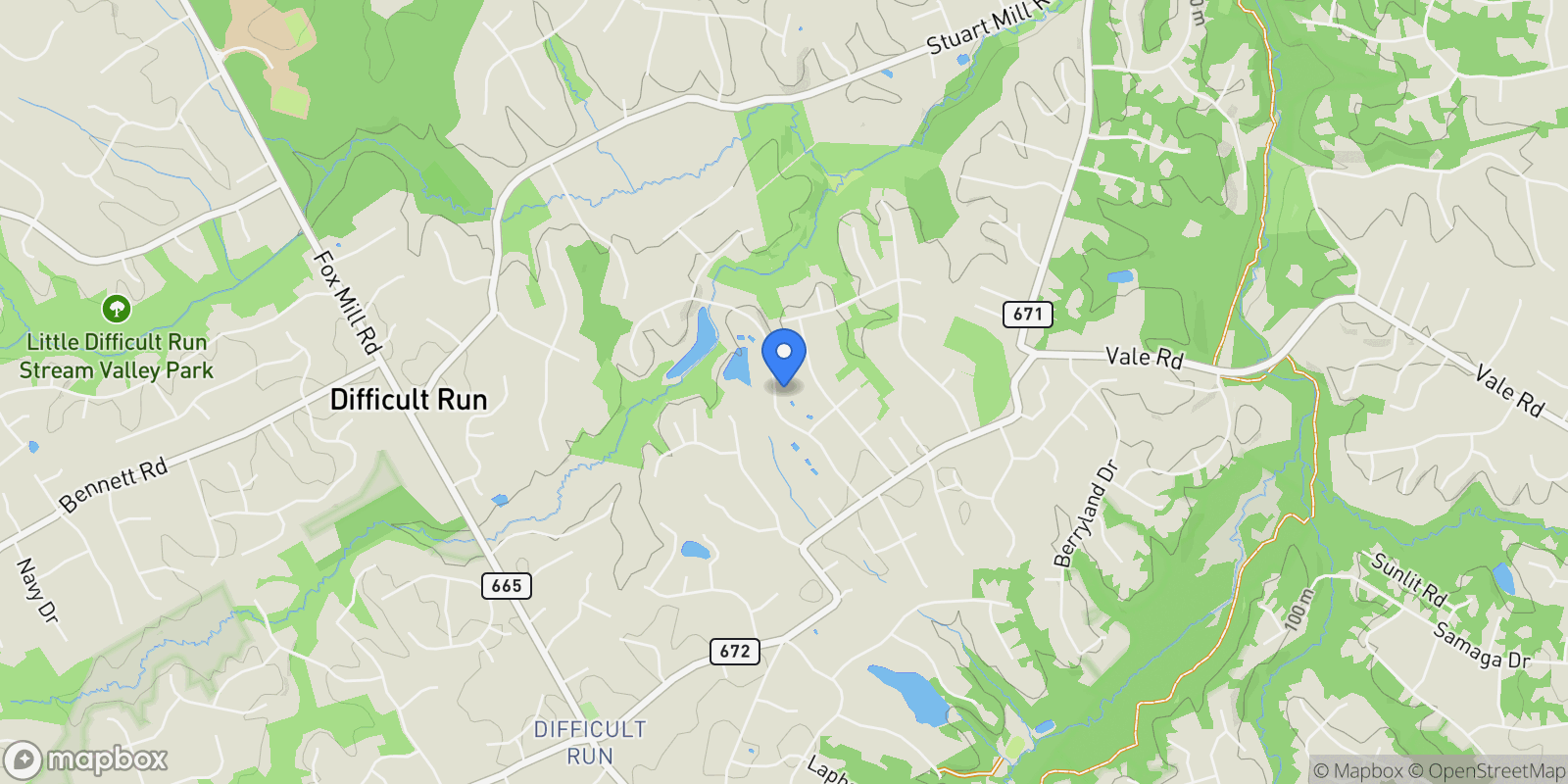 Map showing 2793 MARSHALL LAKE DR DRIVE, OAKTON, VA 22124, Oakton, Virginia, United States.