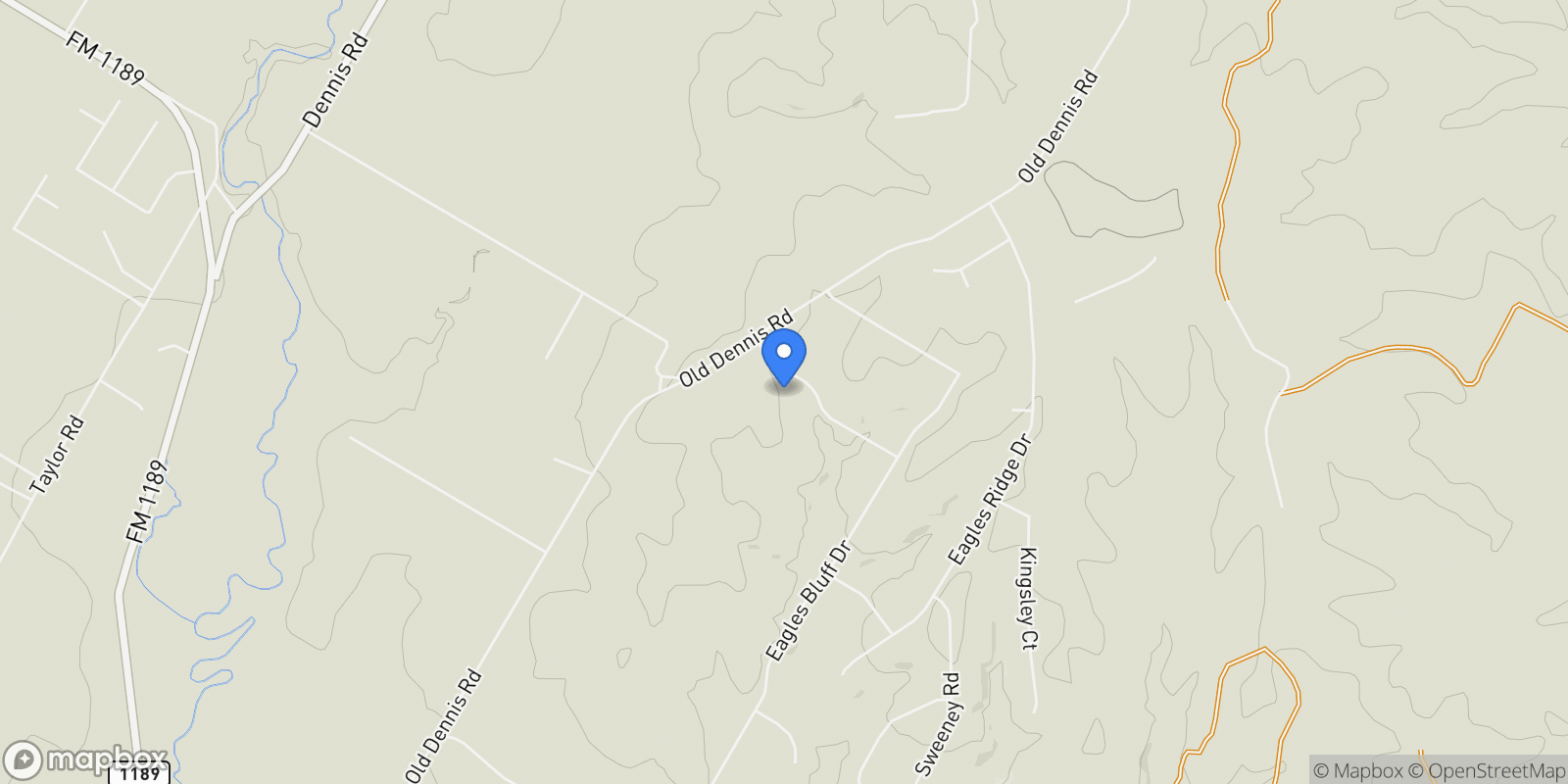Map showing 1012 Alicia Court, Weatherford, Texas, United States.