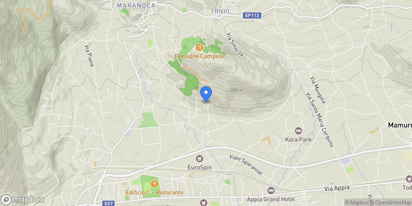Map showing Via degli Archi I Traversa, Formia, Lazio, Italy.