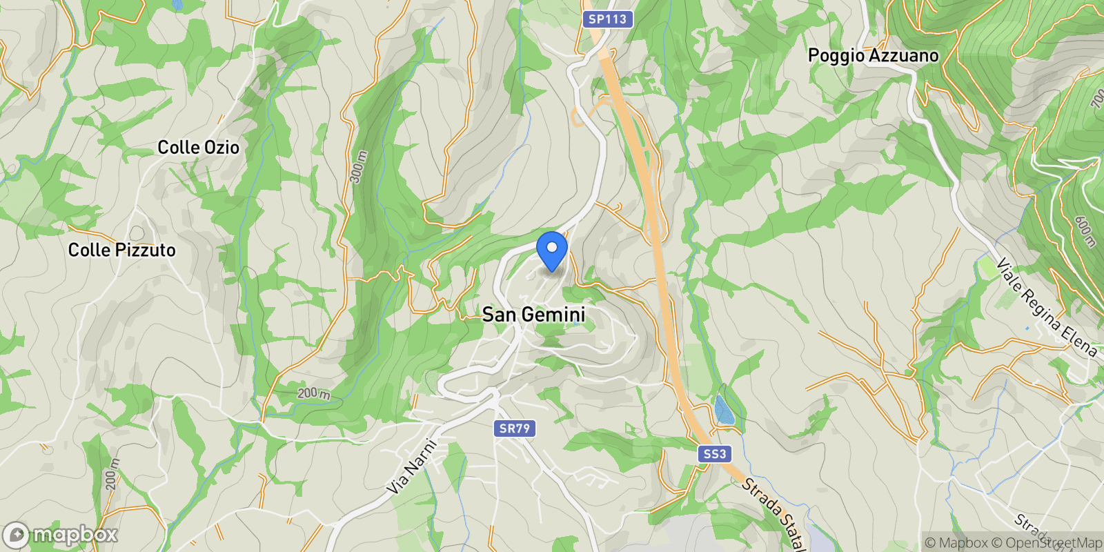 Map showing Via Casventino 51, San Gemini, Umbria, Italy.