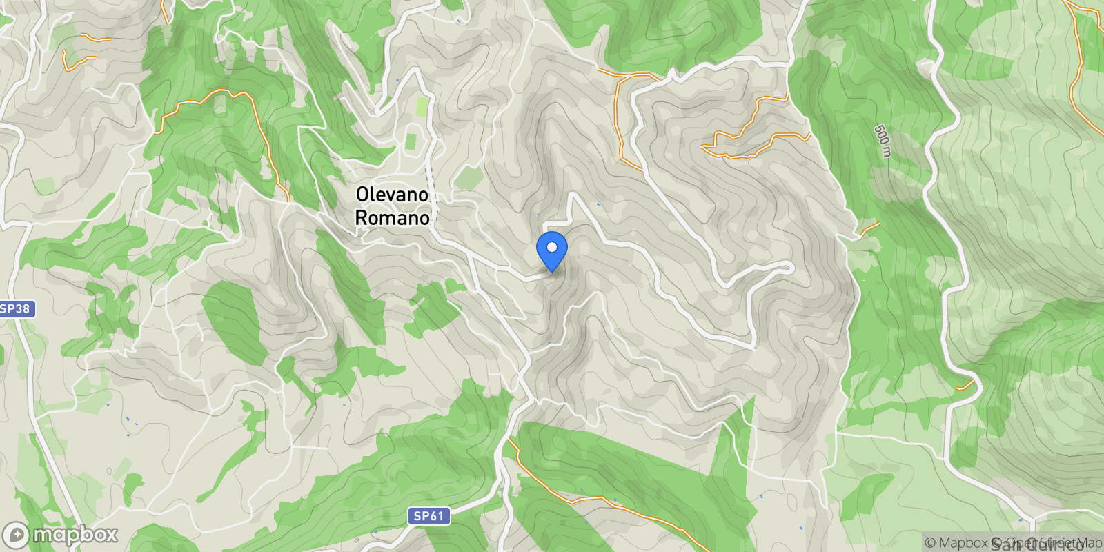 Map showing Via Colle di Giano 62, Olevano Romano, Lazio, Italy.