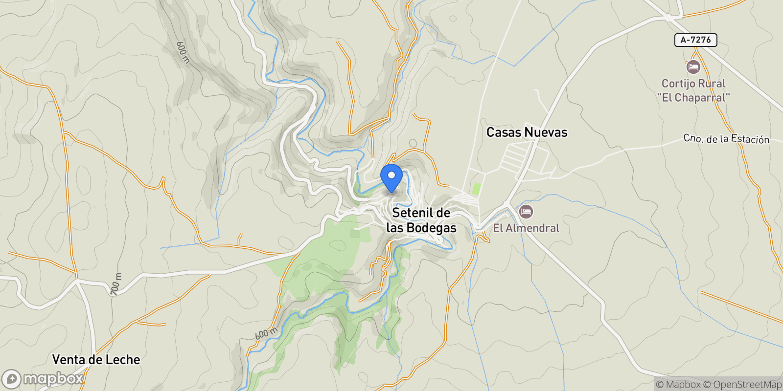 Map showing 11692 Setenil de las Bodegas, Cádiz, Spain, Setenil de las Bodegas, Andalusia, Spain.