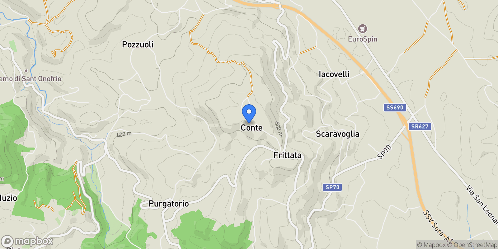 Map showing Via Conte, Conte, Lazio, Italy.