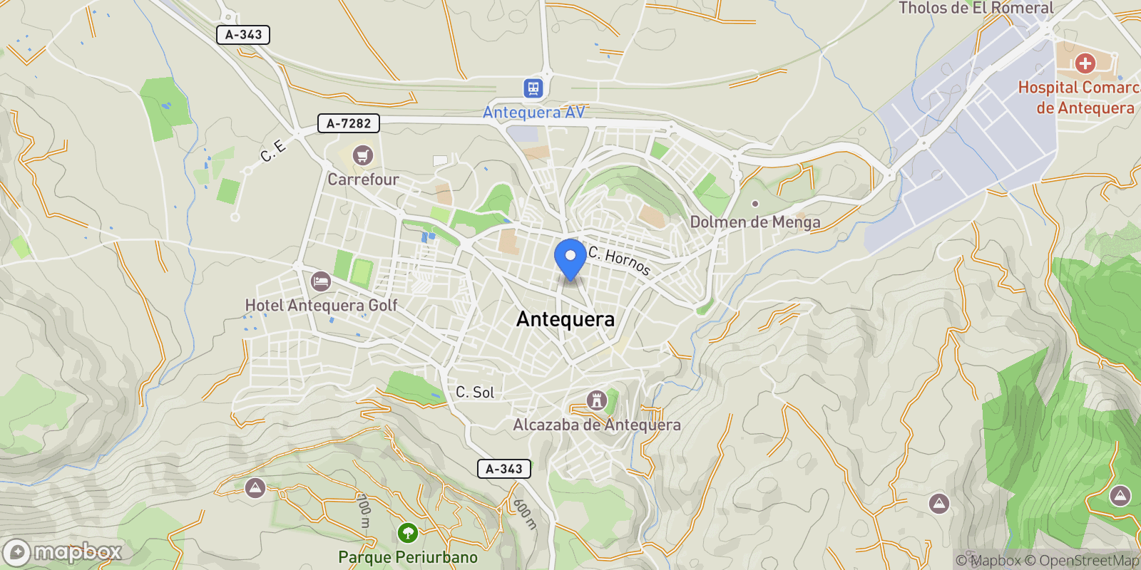 Map showing 29200 Antequera, Málaga, Spain, Antequera, Andalusia, Spain.