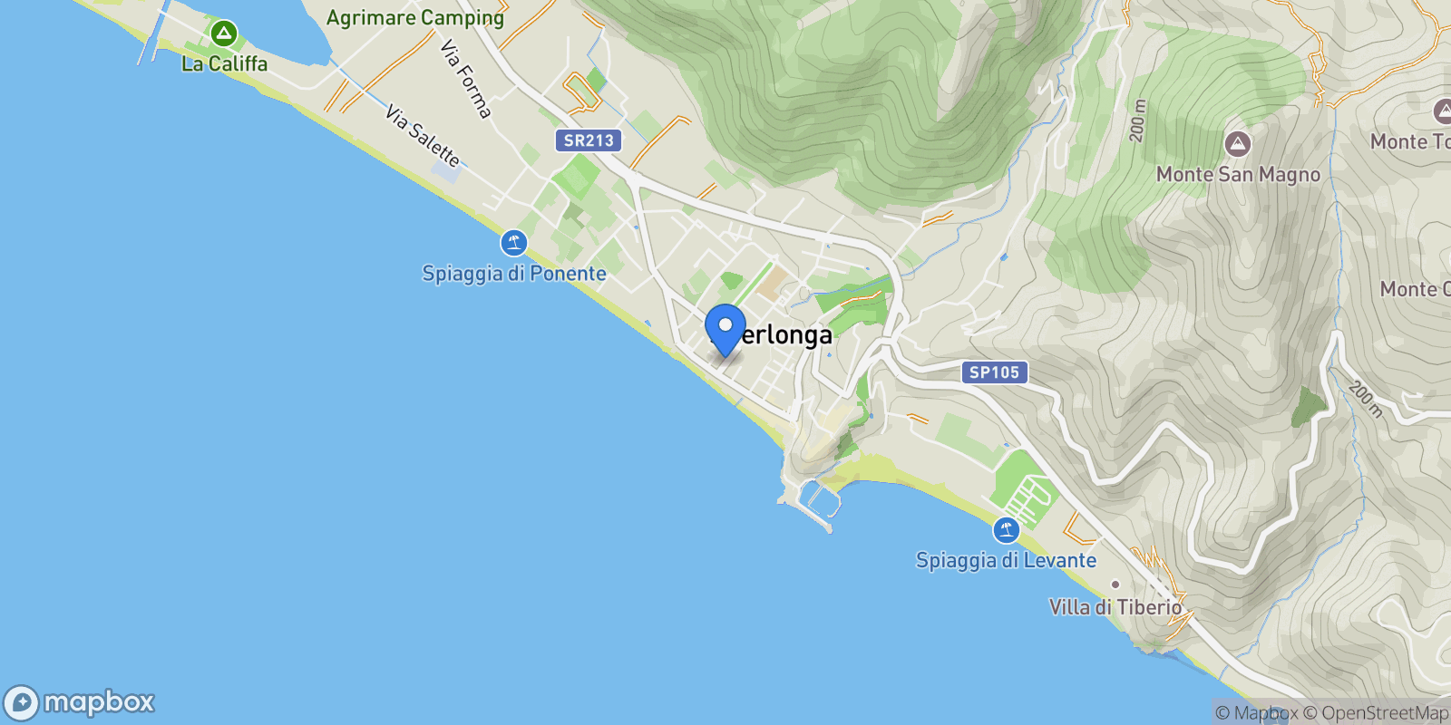 Map showing Via Valle, Sperlonga, Lazio, Italy.