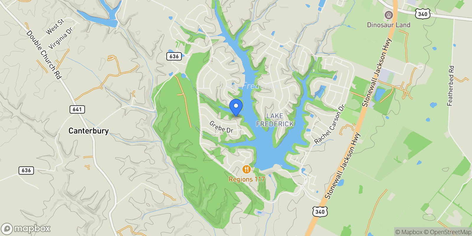 Map showing 108 BUNTING CT COURT, LAKE FREDERICK, VA 22630, Stephens City, Virginia, United States.
