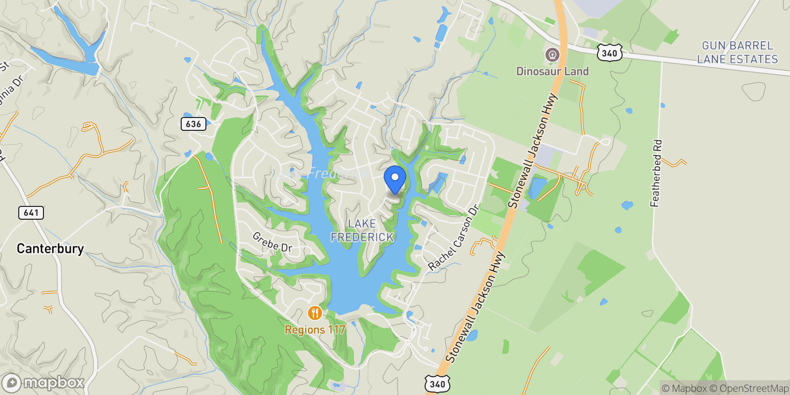 Map showing 103 PLANETREE CT COURT, LAKE FREDERICK, VA 22630, Stephens City, Virginia, United States.