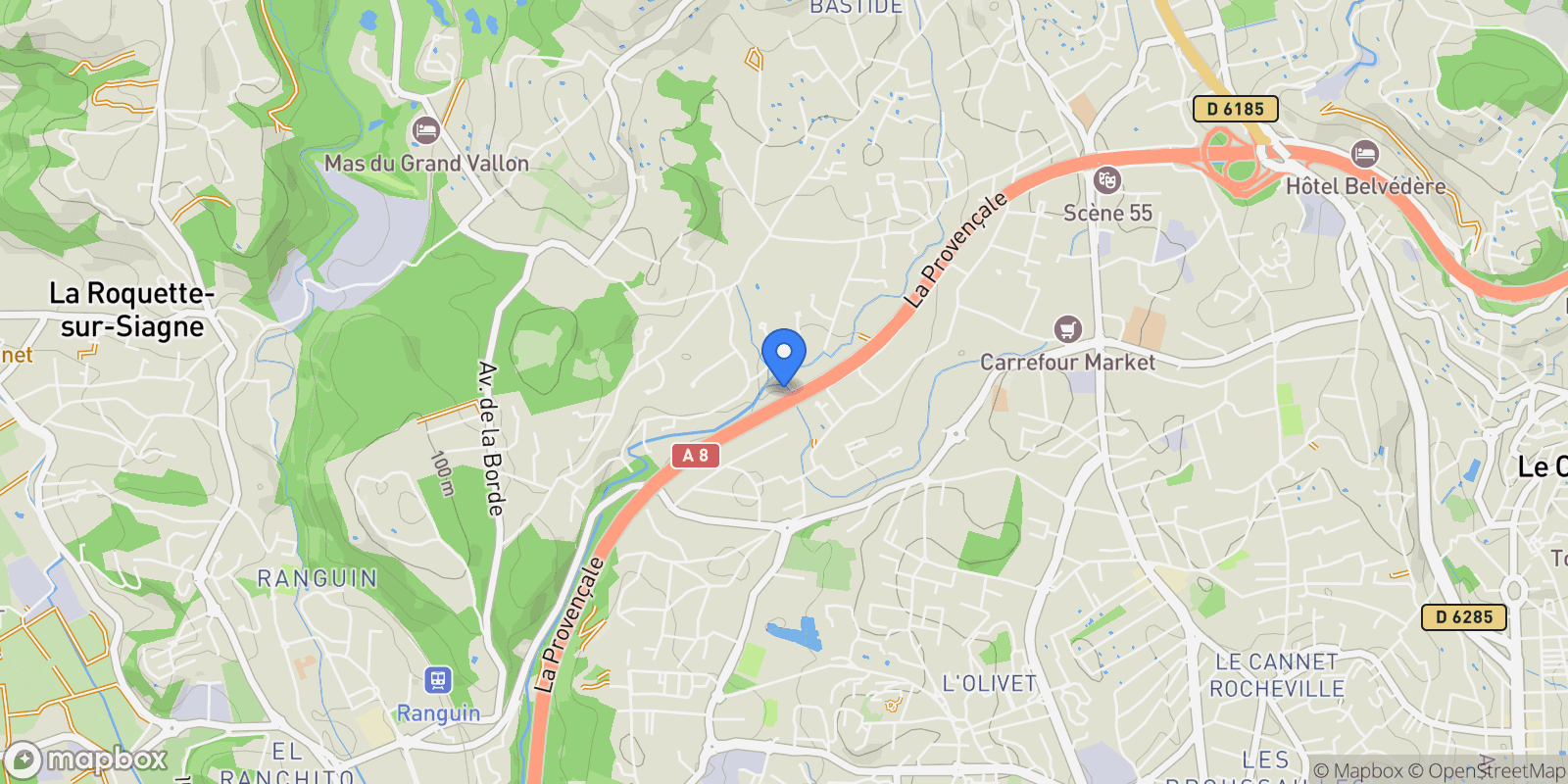 Map showing Mougins, Provence-Alpes-Côte d'Azur, France.