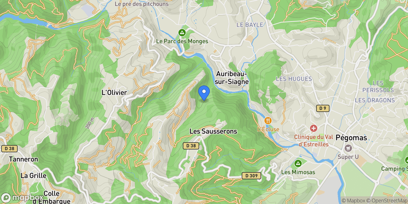 Map showing Tanneron, Provence-Alpes-Côte d'Azur, France.