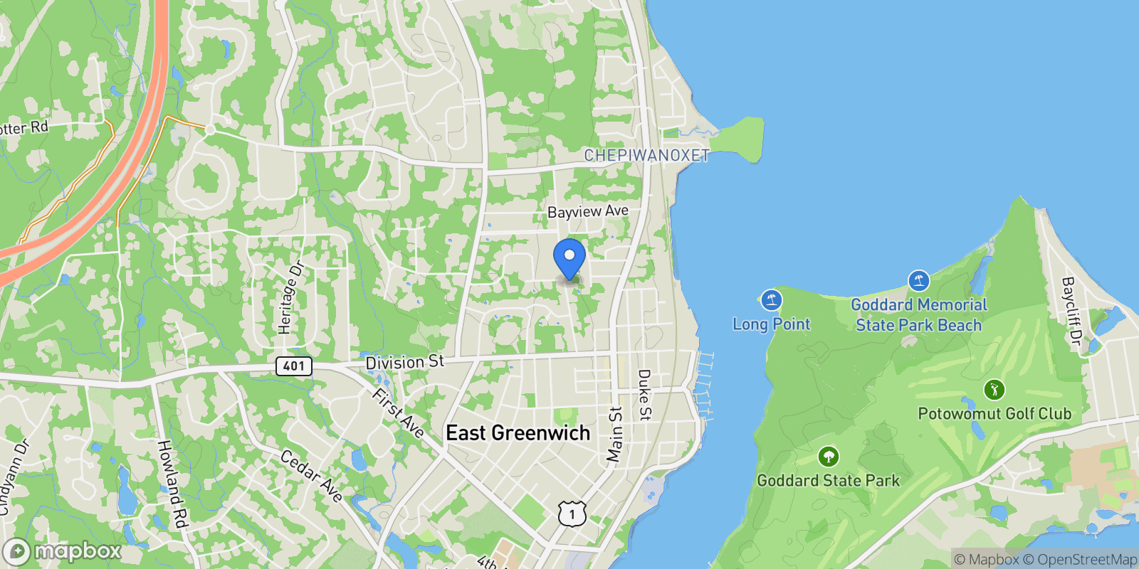 Map showing 204 Spencer Avenue, Warwick, Rhode Island, United States.