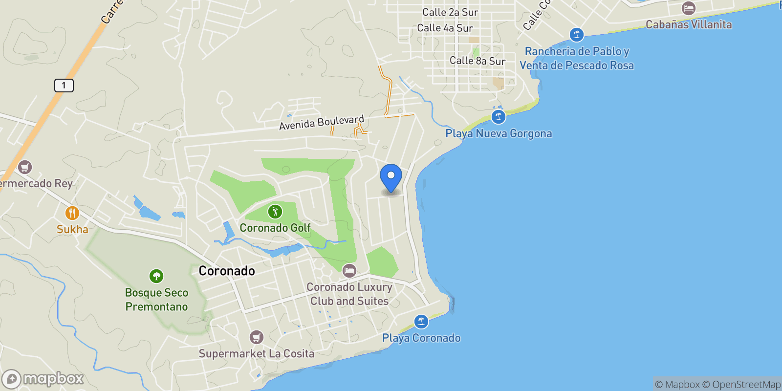 Map showing Chame CALLE ENSENADA, Las Lajas, Panamá Oeste, Panama, Panama.
