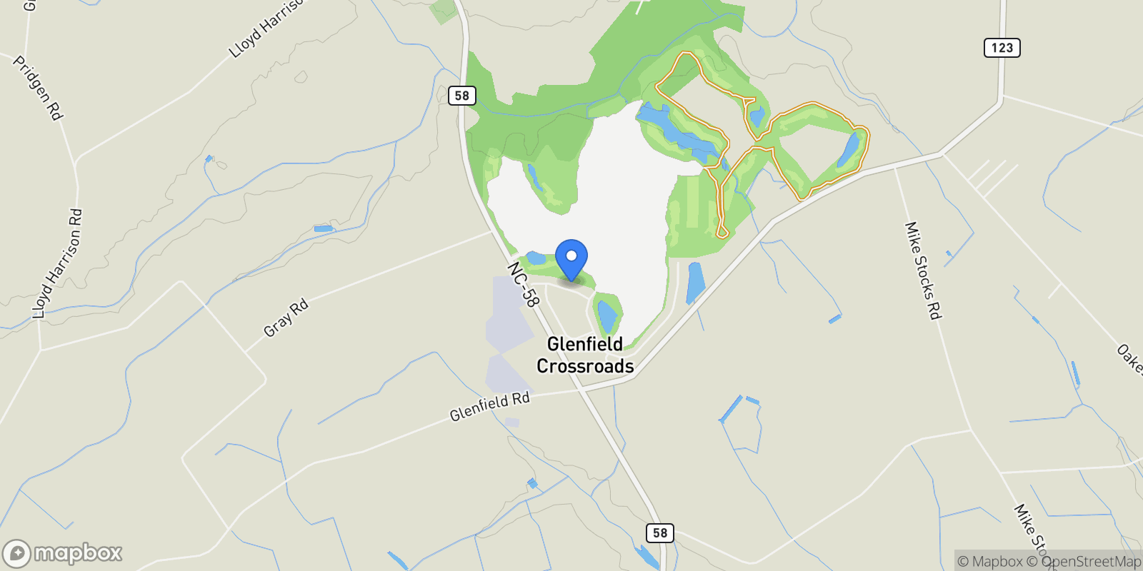 Map showing 76 Pine Tree Point, Snow Hill, North Carolina, United States.