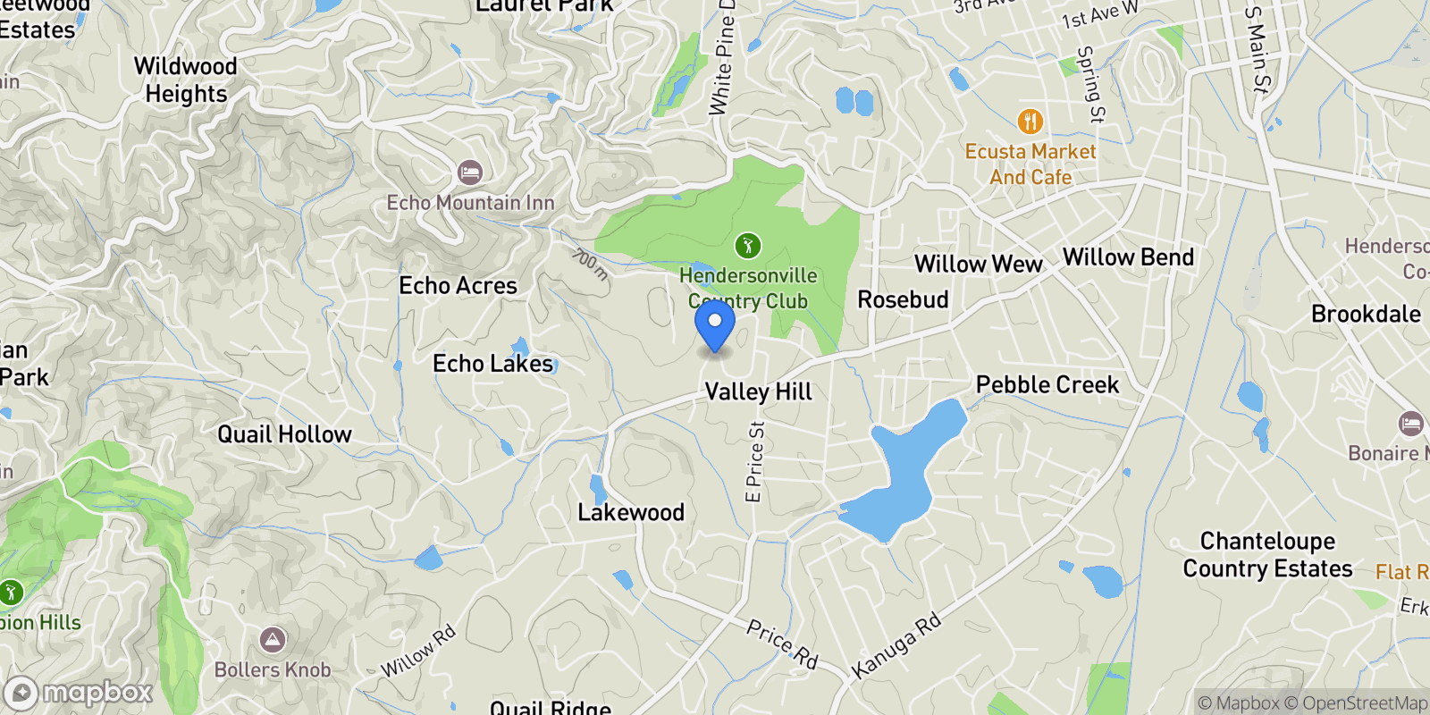 Map showing 305 Ficker Circle, Hendersonville, NC 28739, Laurel Park, North Carolina, United States.