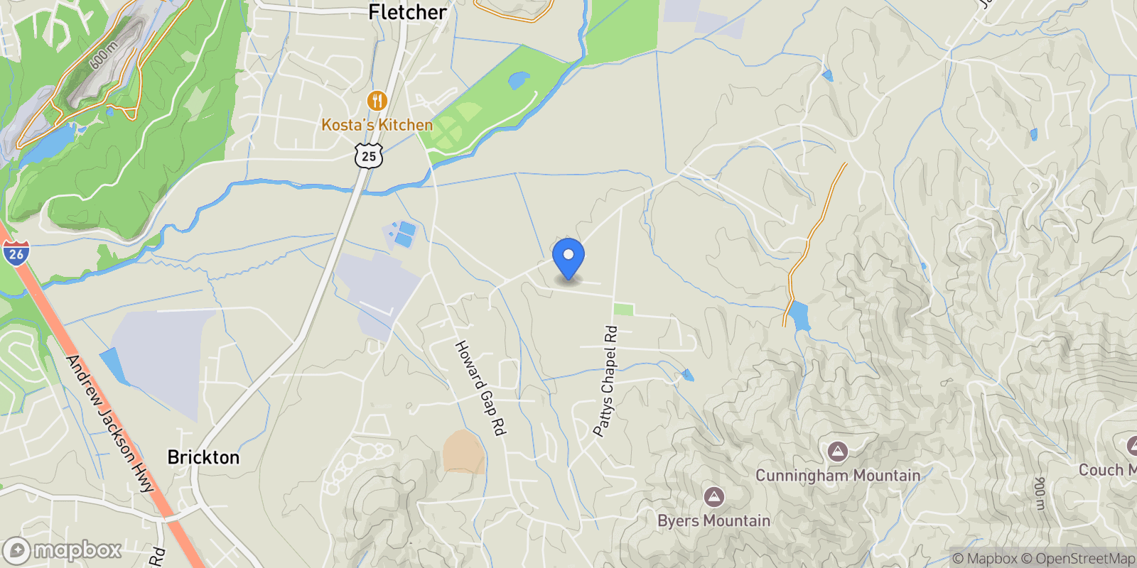 Map showing 84 Bloomingdale Drive, Fletcher, NC 28732, Fairview, North Carolina, United States.