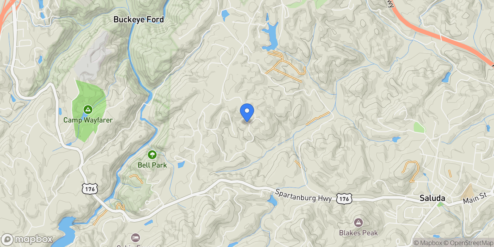Map showing 23 Jay Foster Way #22/23, Saluda, NC 28773, Saluda, North Carolina, United States.
