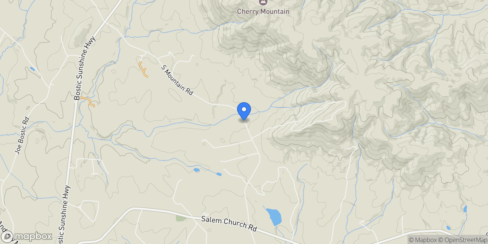 Map showing 881 S Mountain Road, Bostic, NC 28018, Bostic, North Carolina, United States.