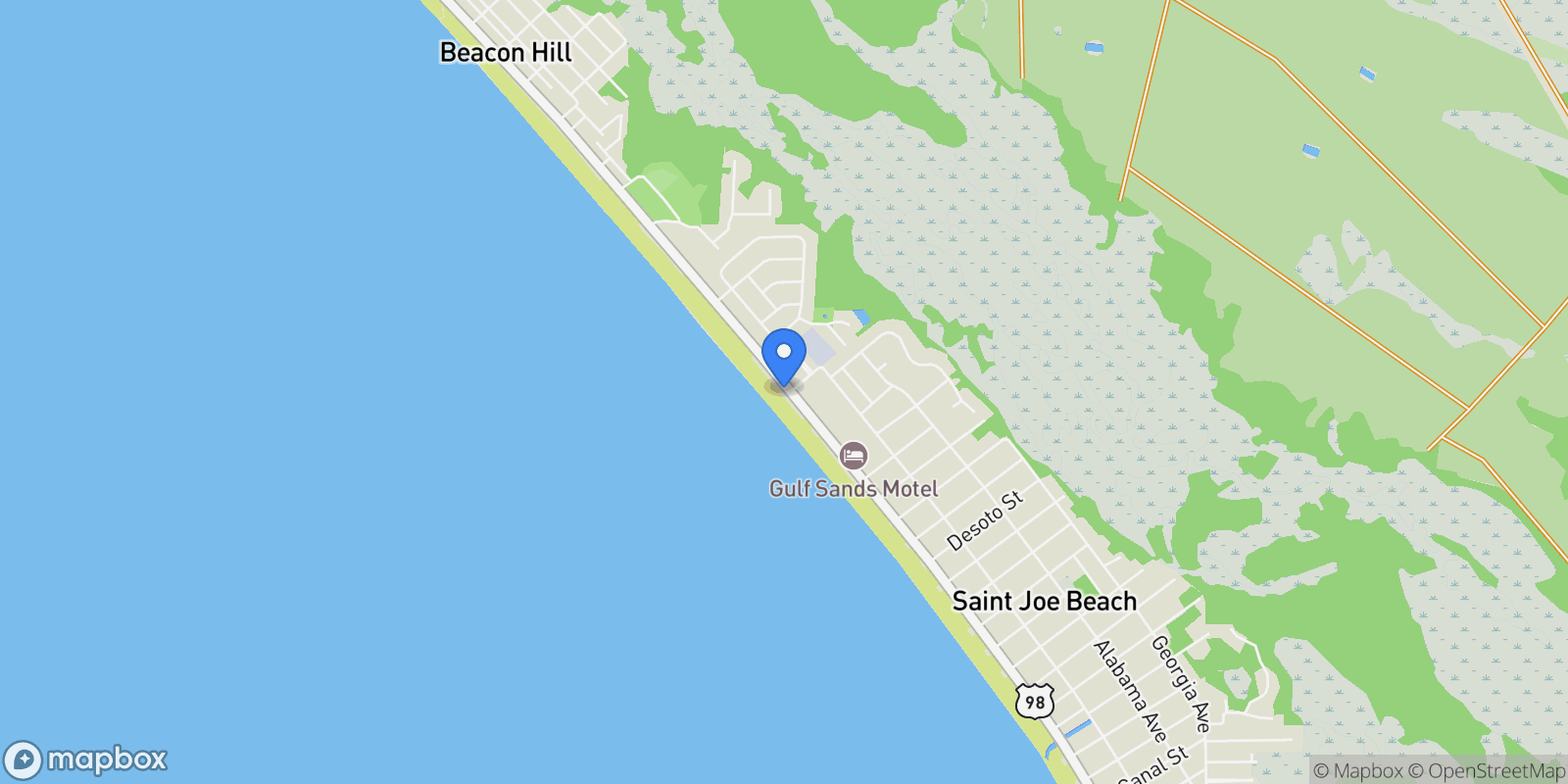 Map showing 8205 Hwy 98, Port St. Joe, Florida, United States.