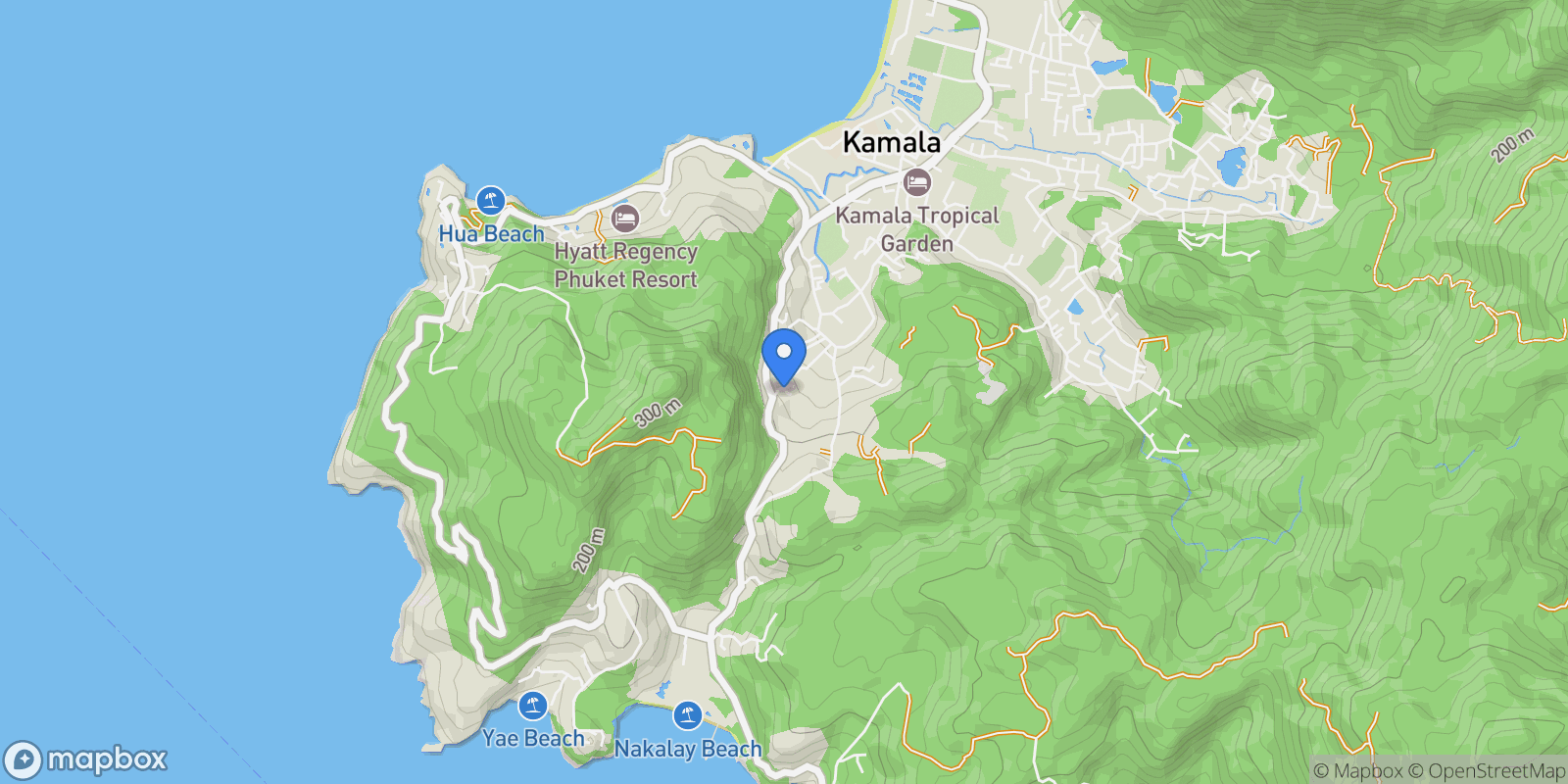 Map showing 6 Kamala 1, Tambon Kamala, Amphoe Kathu, Chang Wat Phuket 83120, Thailand, Kamala, Phuket, Thailand.