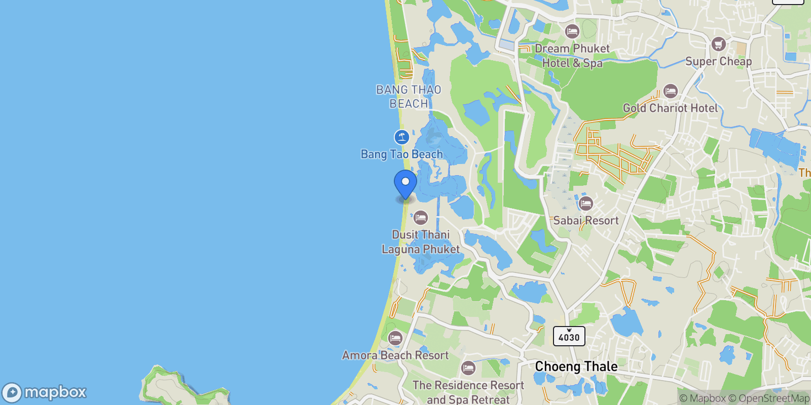 Map showing 273V+42, Choeng Thale, Thalang District, Phuket 83110, Thailand, Choeng Thale, Phuket, Thailand.