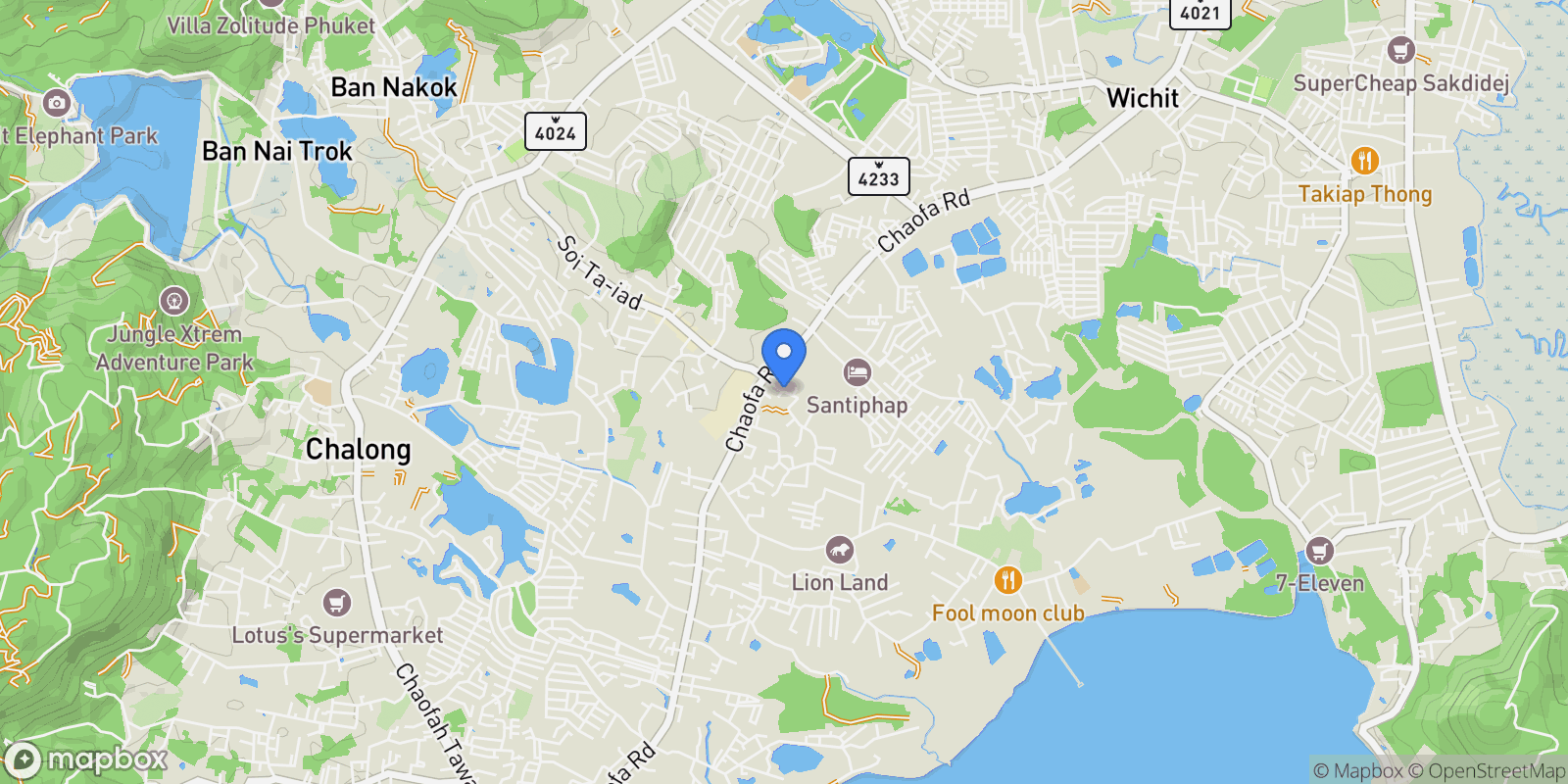 Map showing 66 Soi San Chao Kuan, Tambon Chalong, Amphoe Mueang Phuket, Chang Wat Phuket 83000, Thailand, Chalong, Phuket, Thailand.