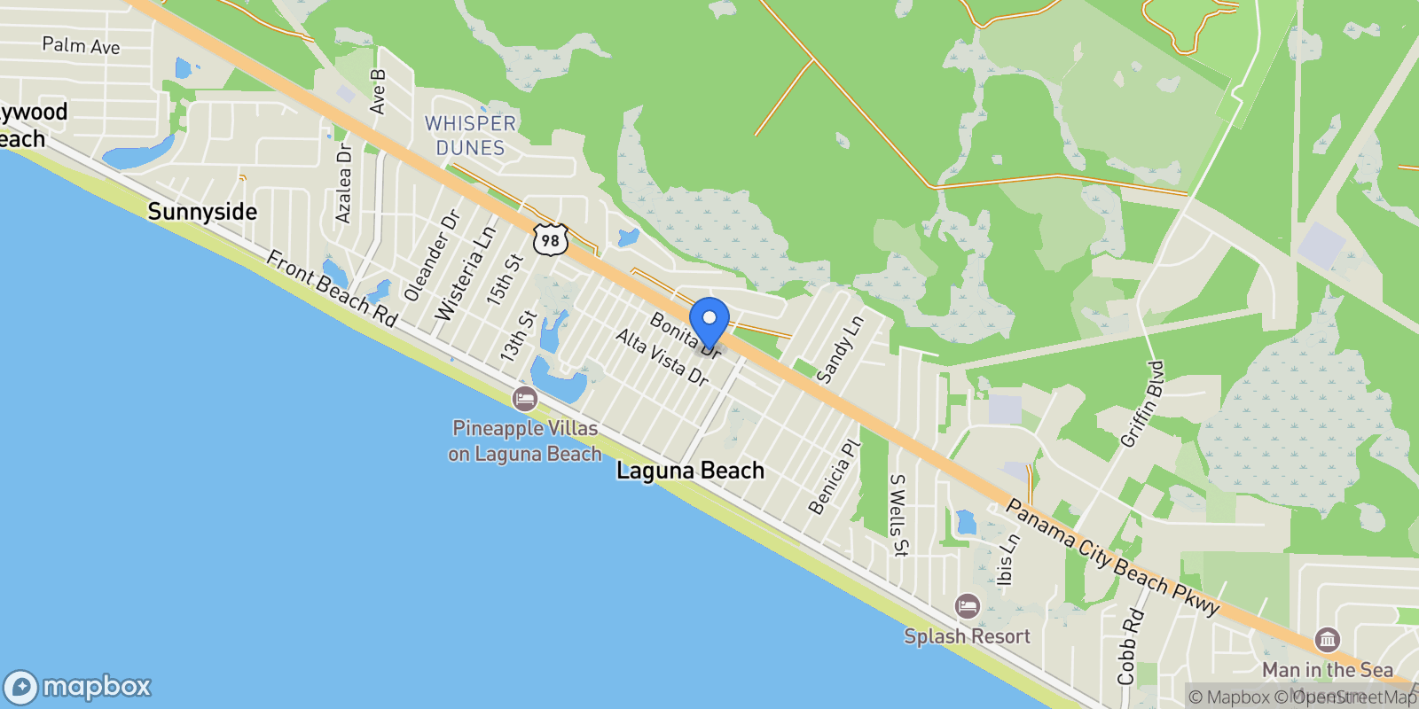 Map showing 318 El Prado Place Place, Rosemary Beach, Florida, United States.