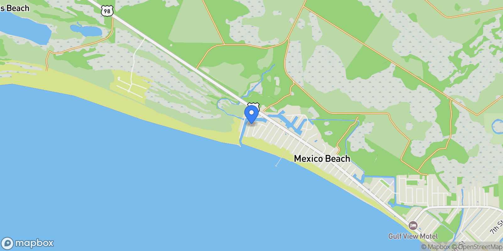 Map showing 121 Miramar Drive, Port St. Joe, Florida, United States.