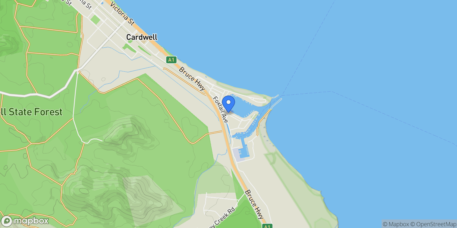 Map showing Cardwell, Poinciana Bvd, Cardwell, Queensland, Australia.
