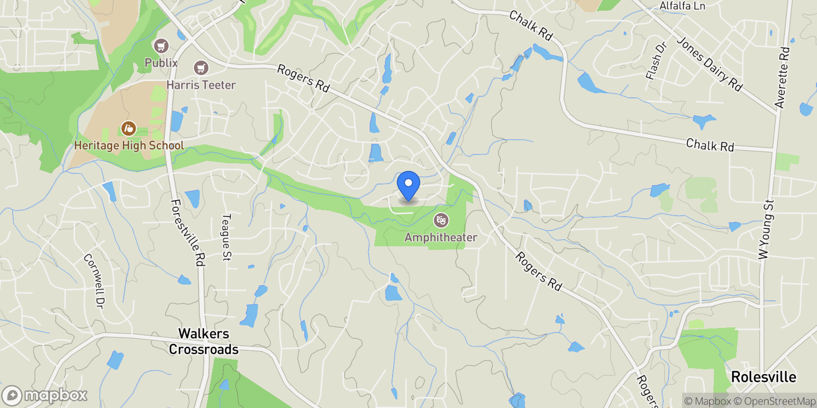 Map showing 916 Shasta Daisy Drive, Wake Forest, North Carolina, United States.