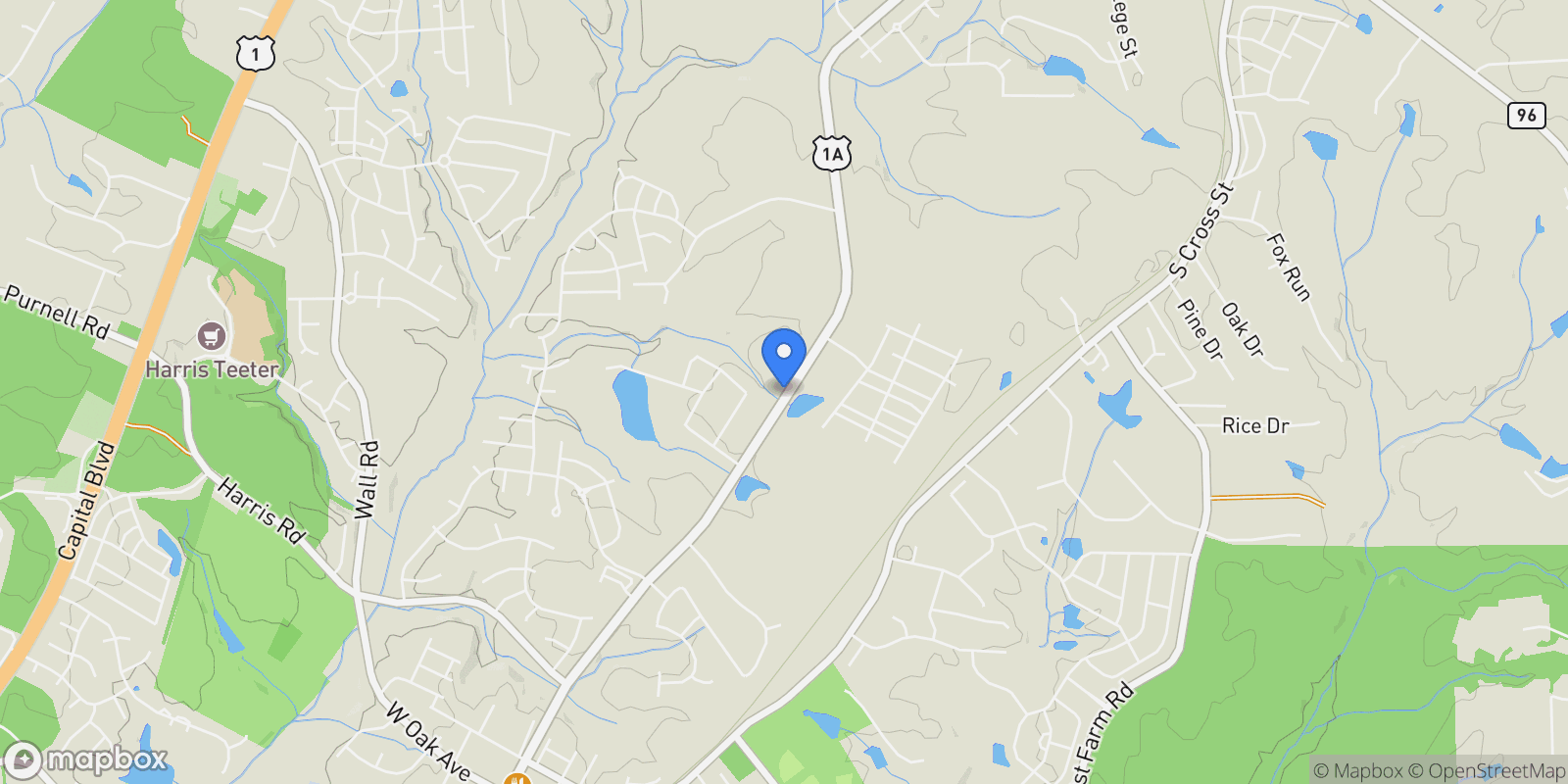 Map showing 10 Carnation Road, Youngsville, North Carolina, United States.