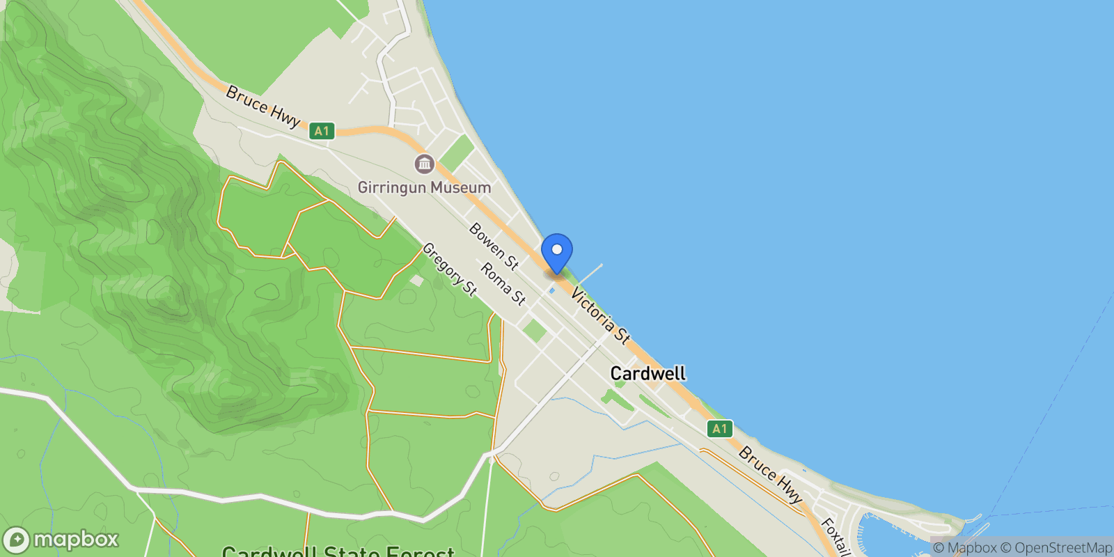 Map showing Cardwell, Clift Road, Cardwell, Queensland, Australia.