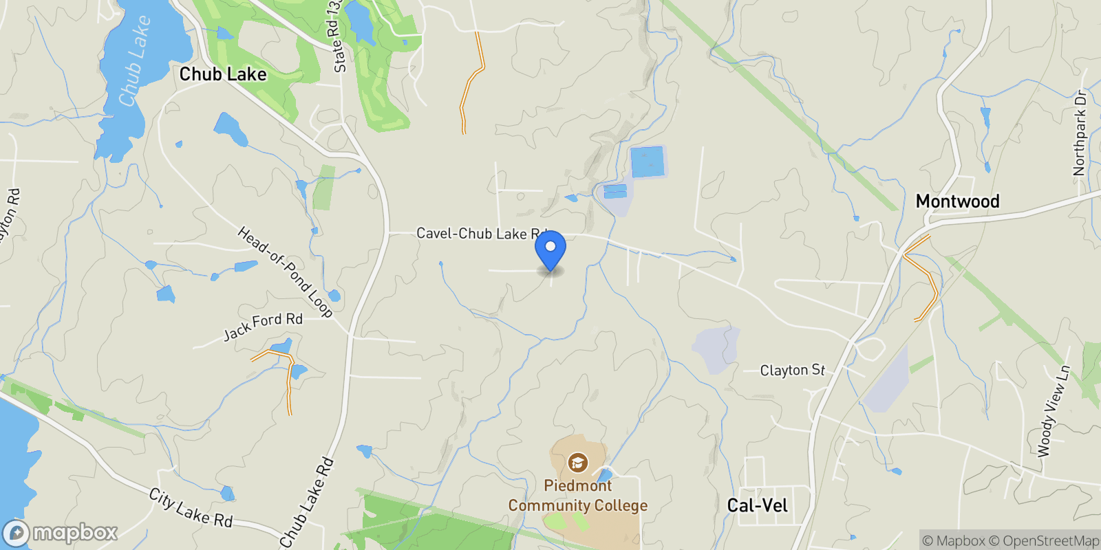 Map showing 15 Peaceful Drive, Roxboro, North Carolina, United States.