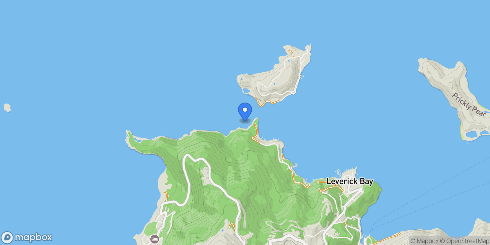 Map showing Blunder Bay, Spanish Town, Virgin Gorda, British Virgin Islands.