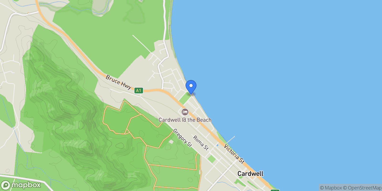 Map showing Cardwell, Marine Parade, Cardwell, Queensland, Australia.