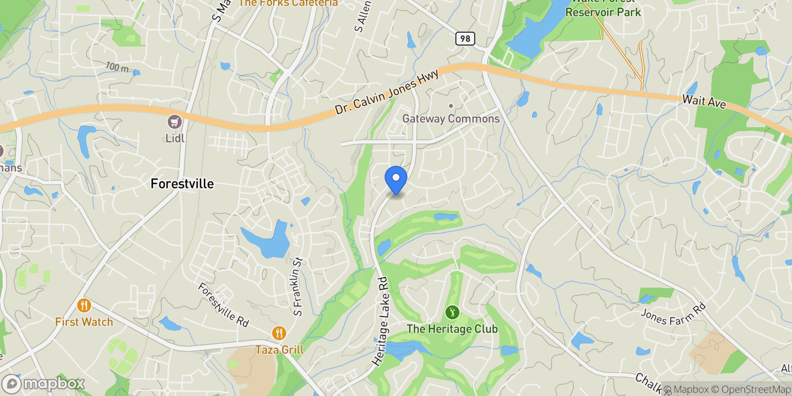 Map showing 520 Hallburg Court, Wake Forest, North Carolina, United States.