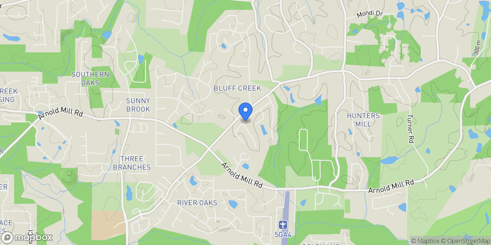Map showing Woodstock, Georgia, United States.