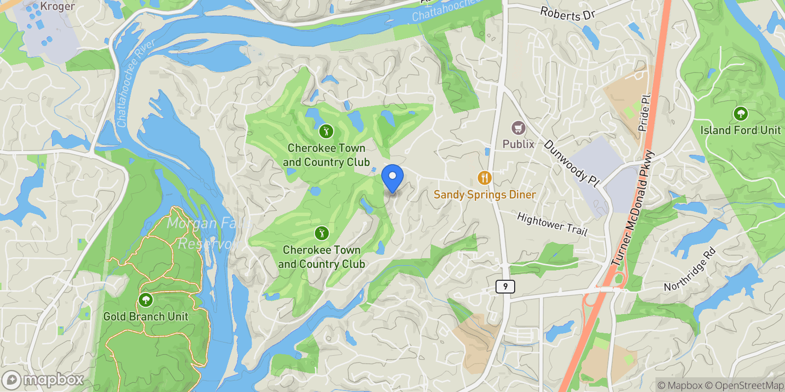 Map showing Atlanta, Georgia, United States.