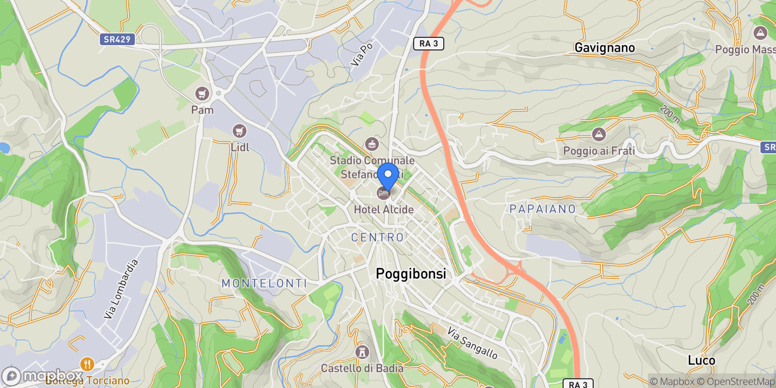 Map showing 53036 Poggibonsi, Province of Siena, Italy, Montefalconi, Tuscany, Italy.