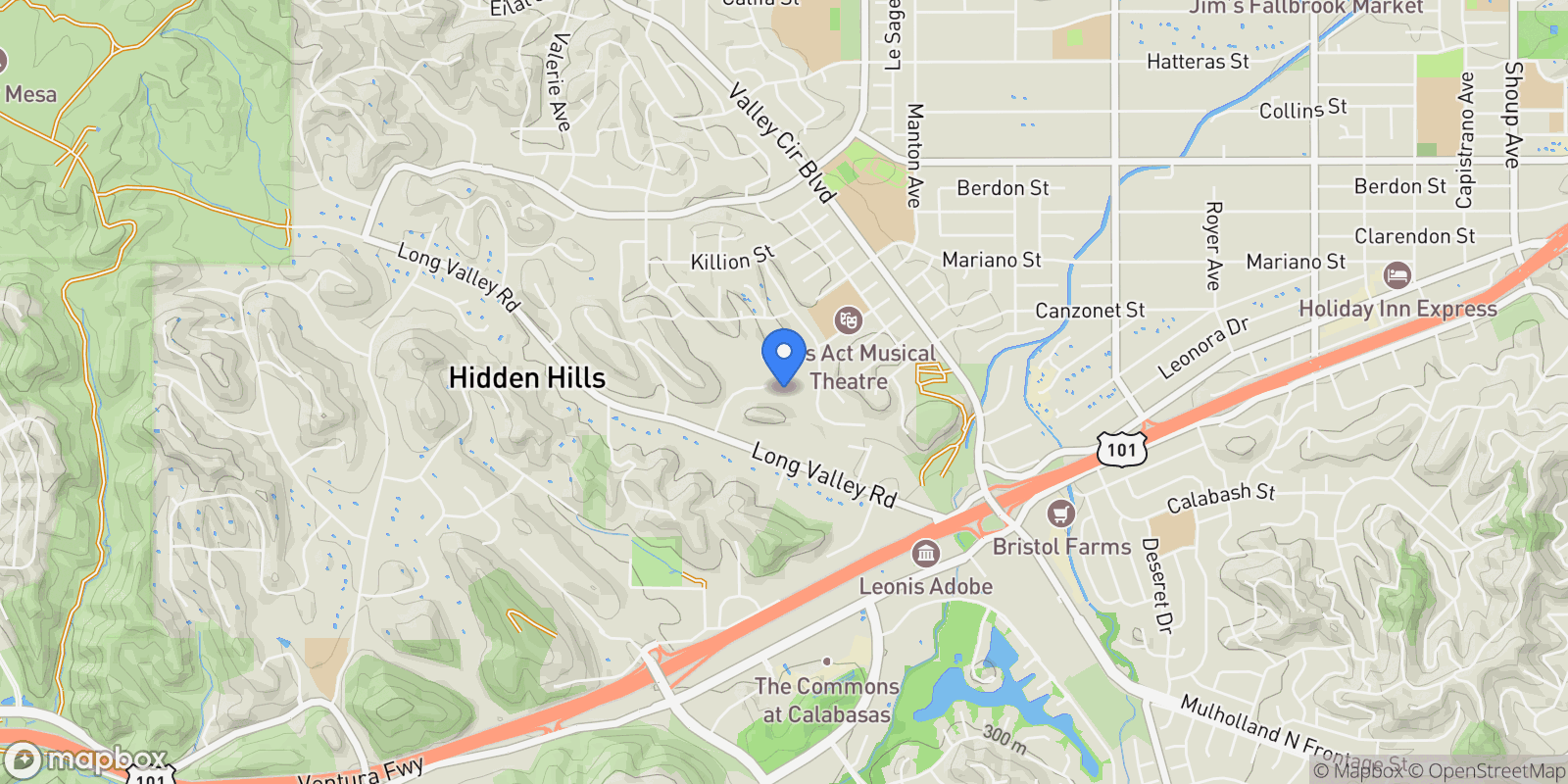 Map showing 5546 PARADISE VALLEY Road, Hidden Hills, California, United States.