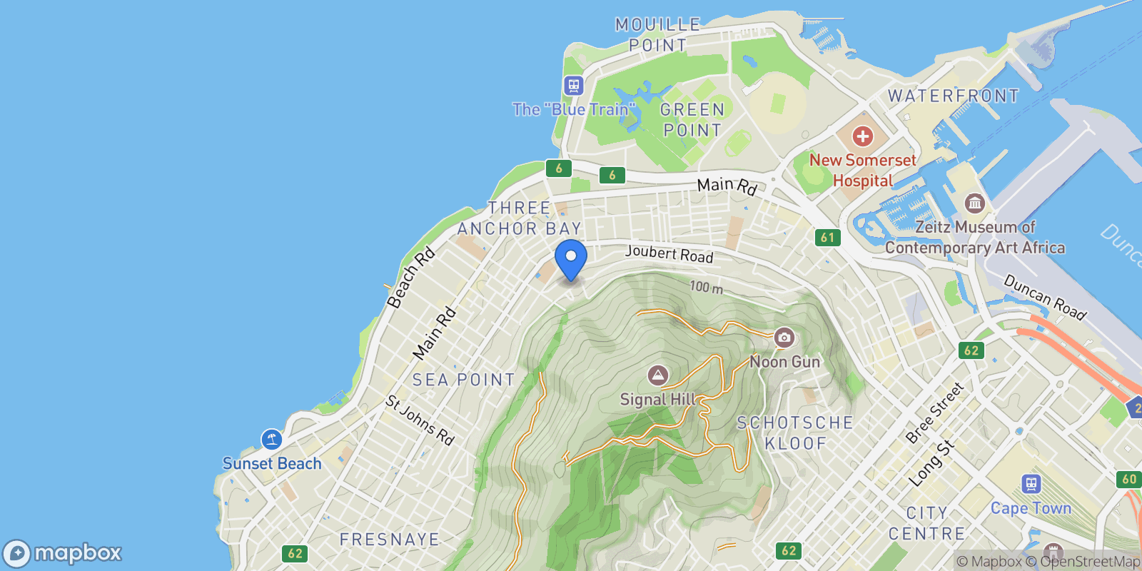 Map showing 60 Ocean View Dr, Sea Point, Cape Town, 8060, South Africa, Cape Town, Western Cape, South Africa.