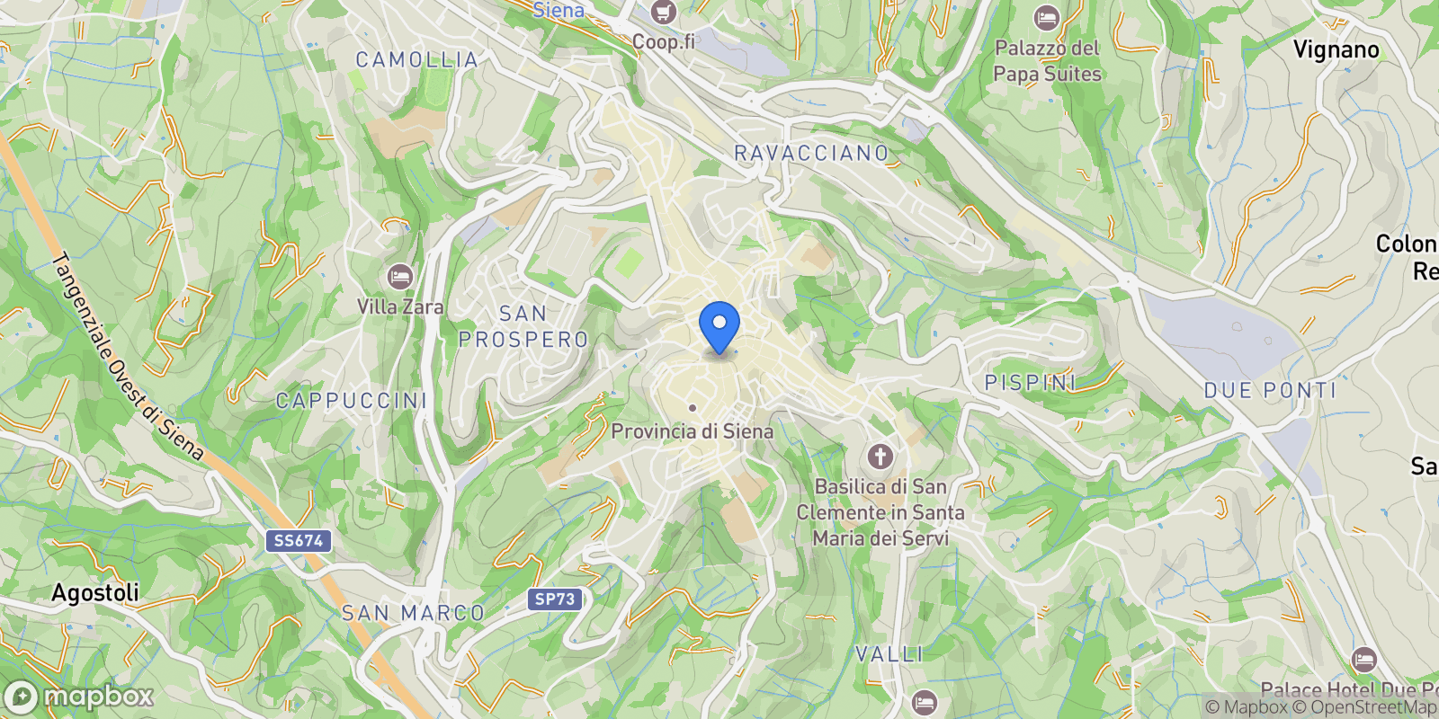 Map showing 53100 Siena, Province of Siena, Italy, Casa Vannini, Tuscany, Italy.
